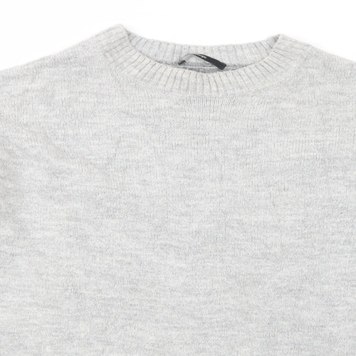 George Womens Grey Crew Neck  Acrylic Tunic Jumper Size 10
