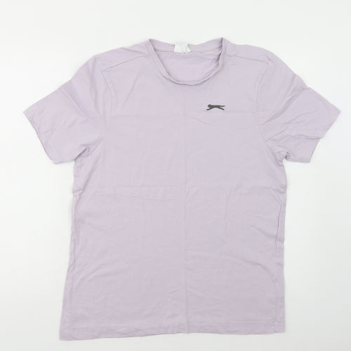 Slazenger Mens Purple  Cotton  T-Shirt Size S Crew Neck