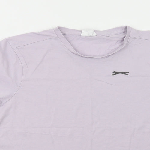 Slazenger Mens Purple  Cotton  T-Shirt Size S Crew Neck