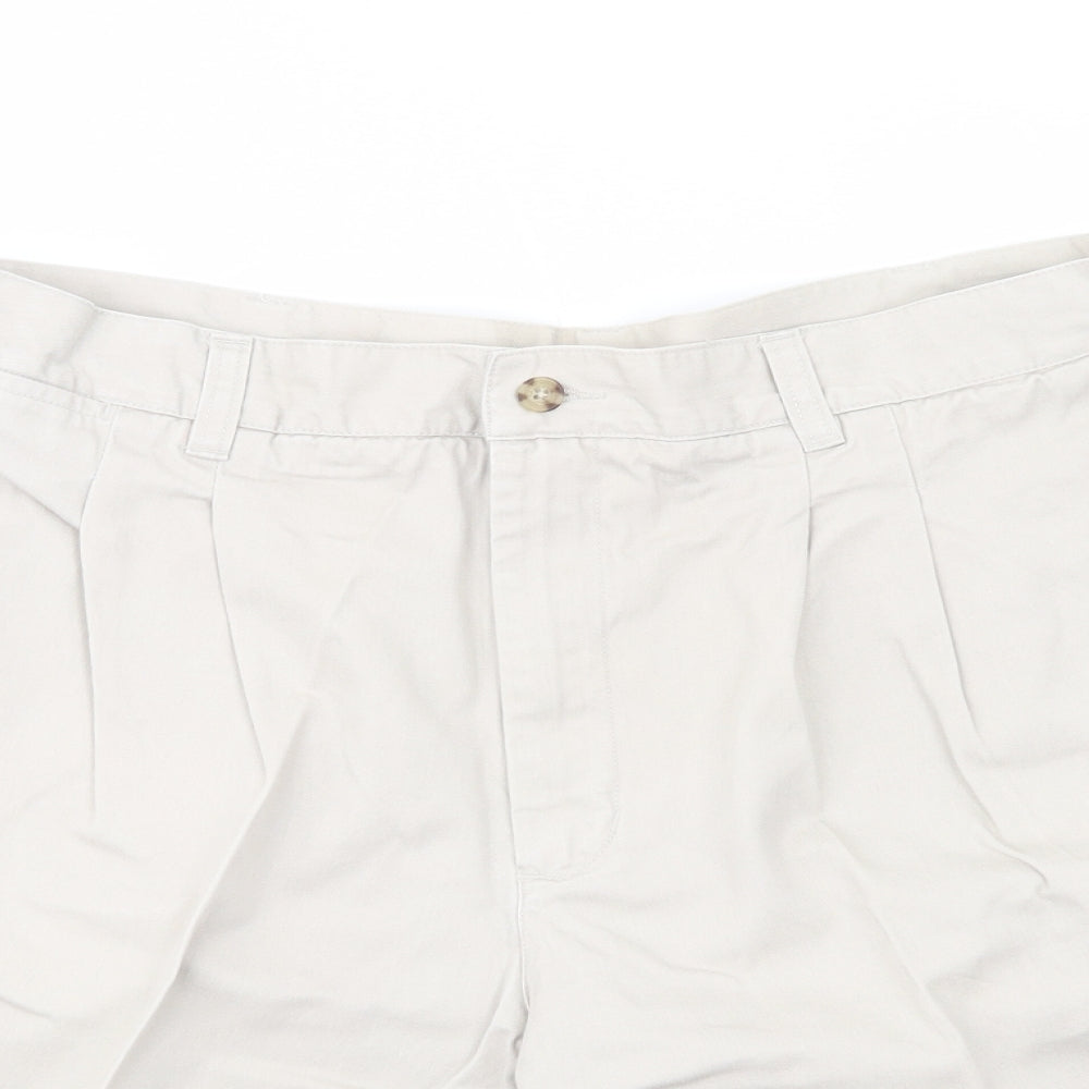 Dunnes Stores Mens Beige  Cotton Cargo Shorts Size 38 in L9 in Regular Button