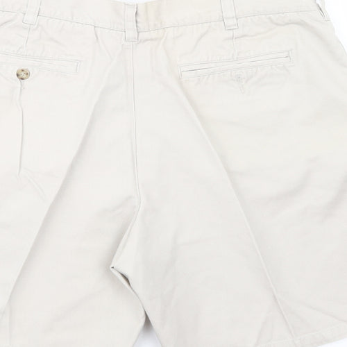 Dunnes Stores Mens Beige  Cotton Cargo Shorts Size 38 in L9 in Regular Button