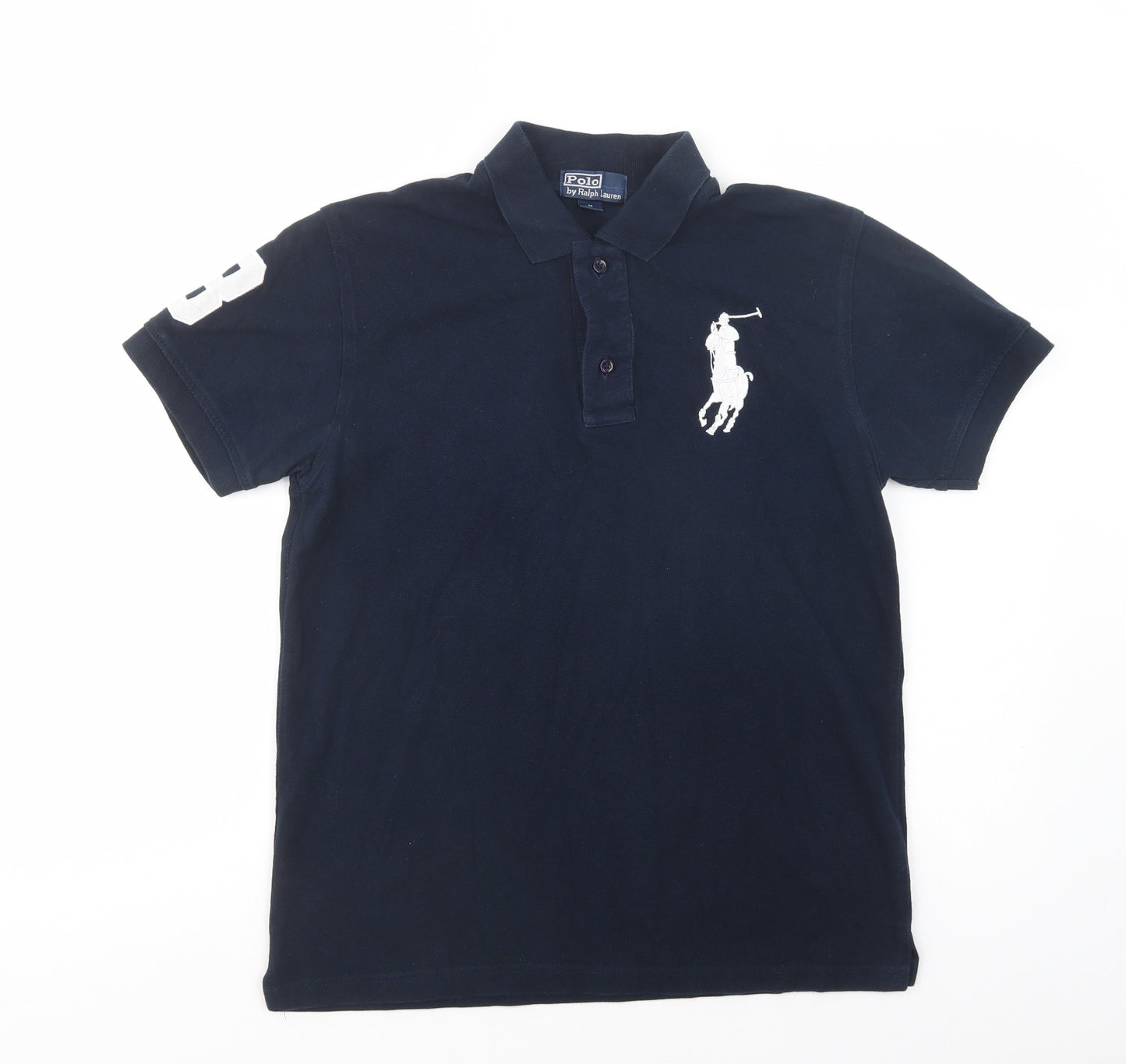 Polo Ralph Lauren Mens Blue  Cotton  Polo Size M Collared Button