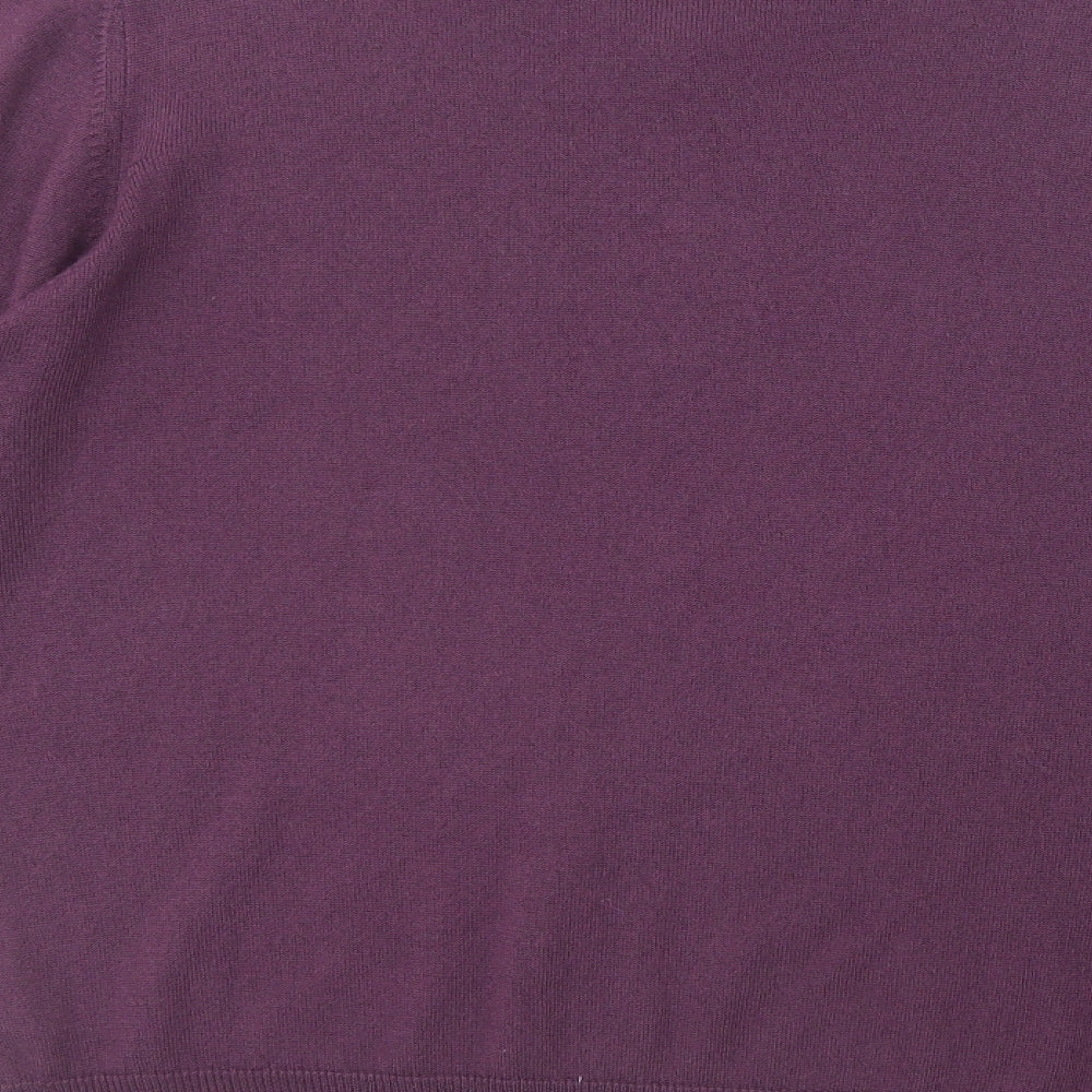 Marks and Spencer Mens Purple V-Neck  Acrylic Pullover Jumper Size M