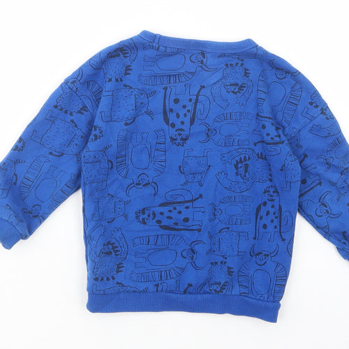 TU Boys Blue Geometric Cotton Pullover Sweatshirt Size 2-3 Years  Pullover - Cute Monsters