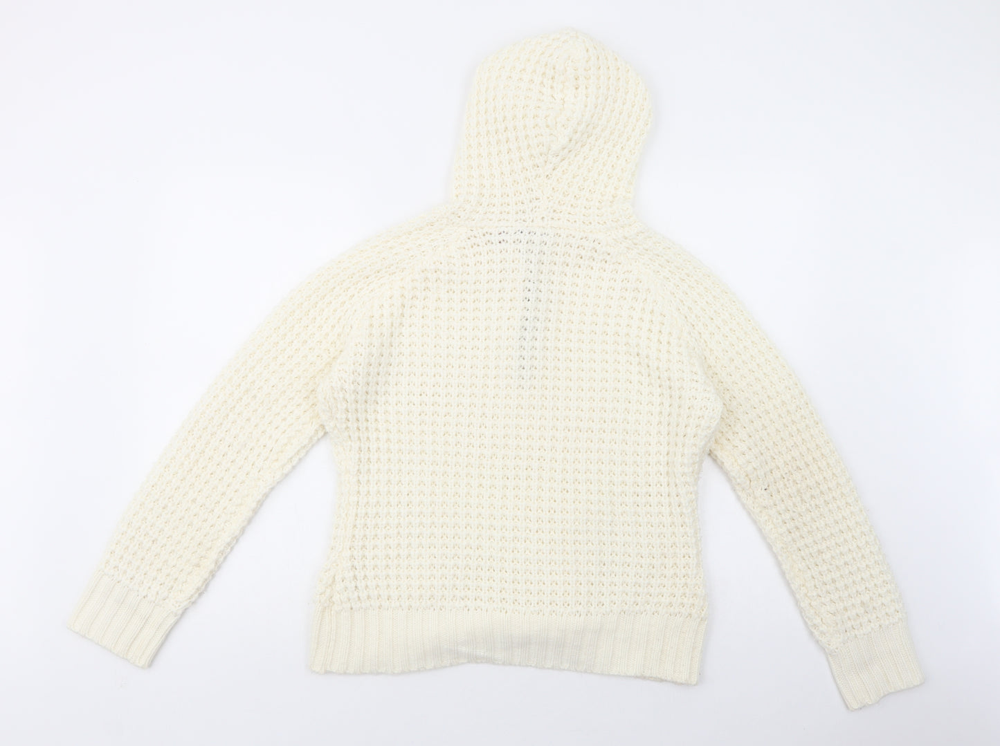 Brave Soul Womens Ivory Round Neck  Acrylic Pullover Jumper Size 16