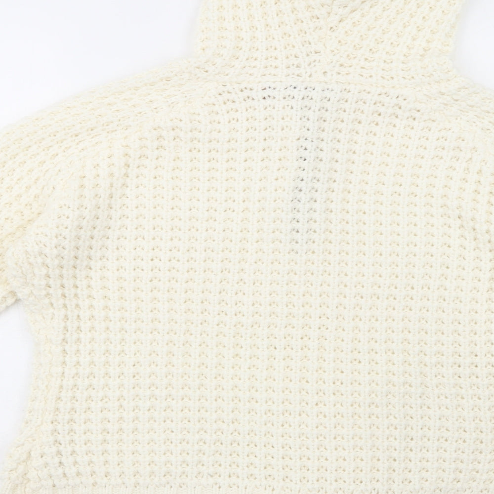 Brave Soul Womens Ivory Round Neck  Acrylic Pullover Jumper Size 16