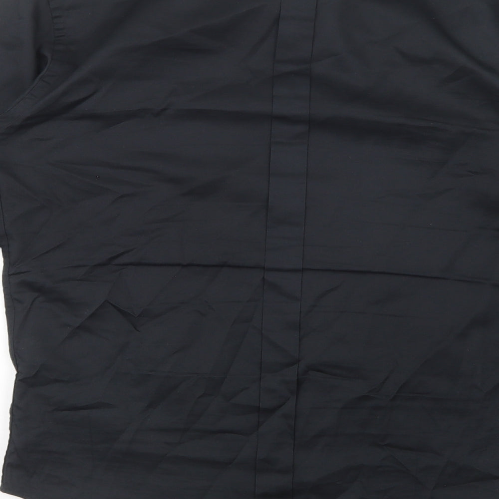 Zara Man Mens Black  Cotton  Dress Shirt Size M Collared Button