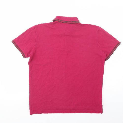 Mexx Mens Pink  Cotton  Polo Size S Collared Button