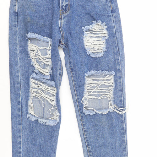 SheIn Womens Blue  Cotton Tapered Jeans Size XS L27 in Regular Button