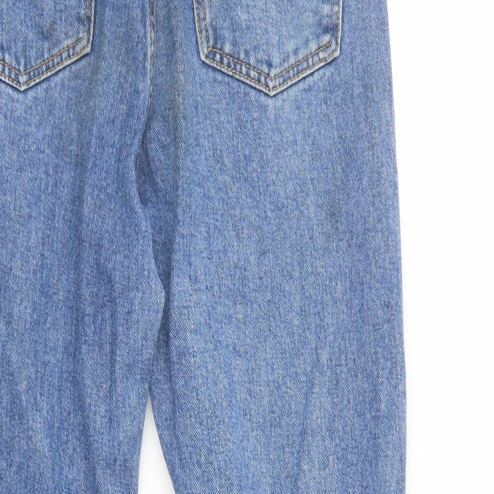 SheIn Womens Blue  Cotton Tapered Jeans Size XS L27 in Regular Button