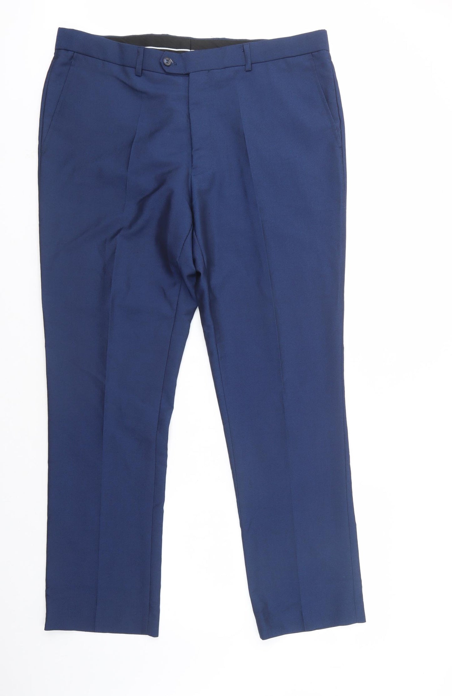 Cavani Mens Blue  Polyester Dress Pants Trousers Size 40 in L32 in Regular Button
