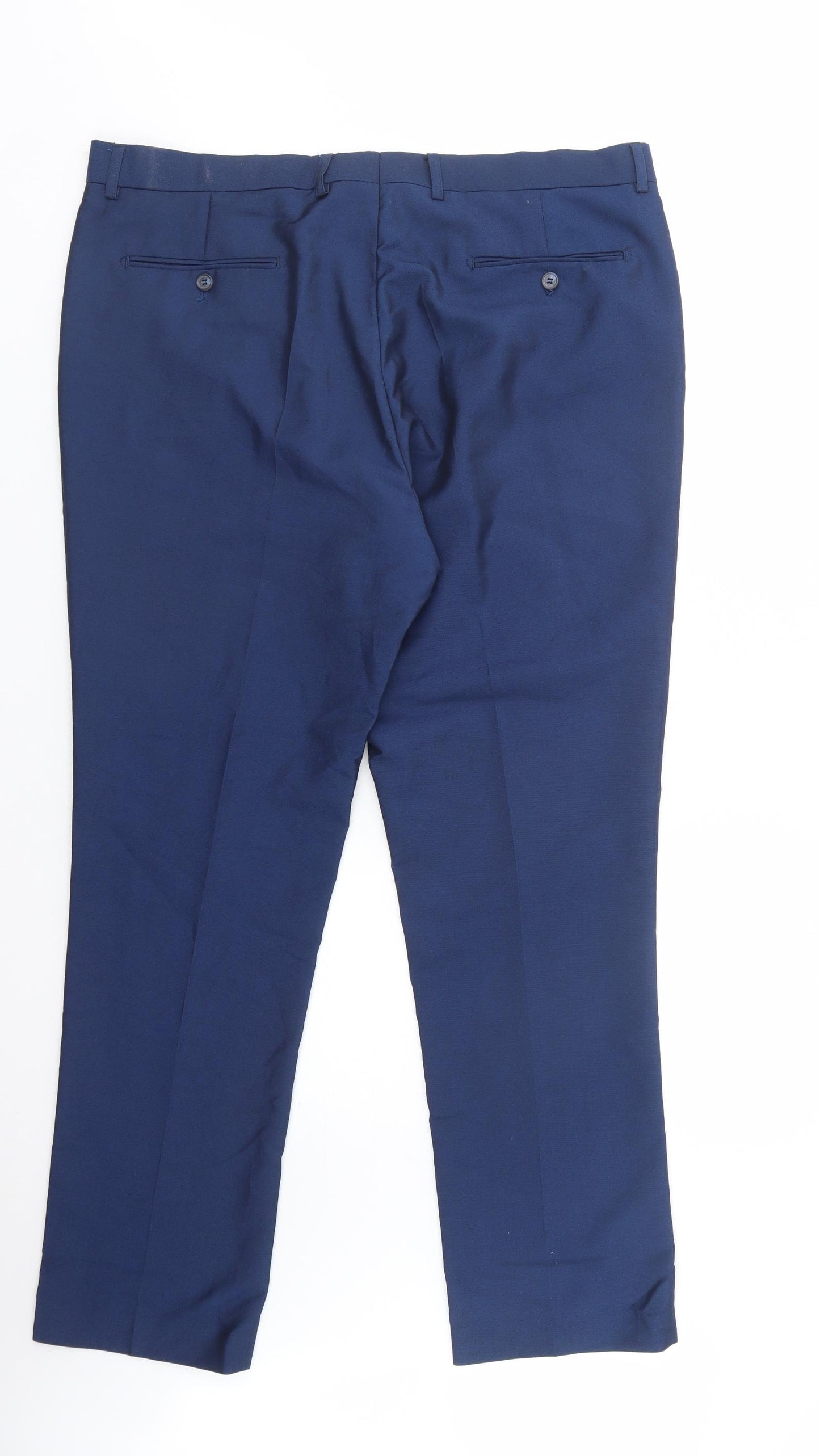 Cavani Mens Blue  Polyester Dress Pants Trousers Size 40 in L32 in Regular Button