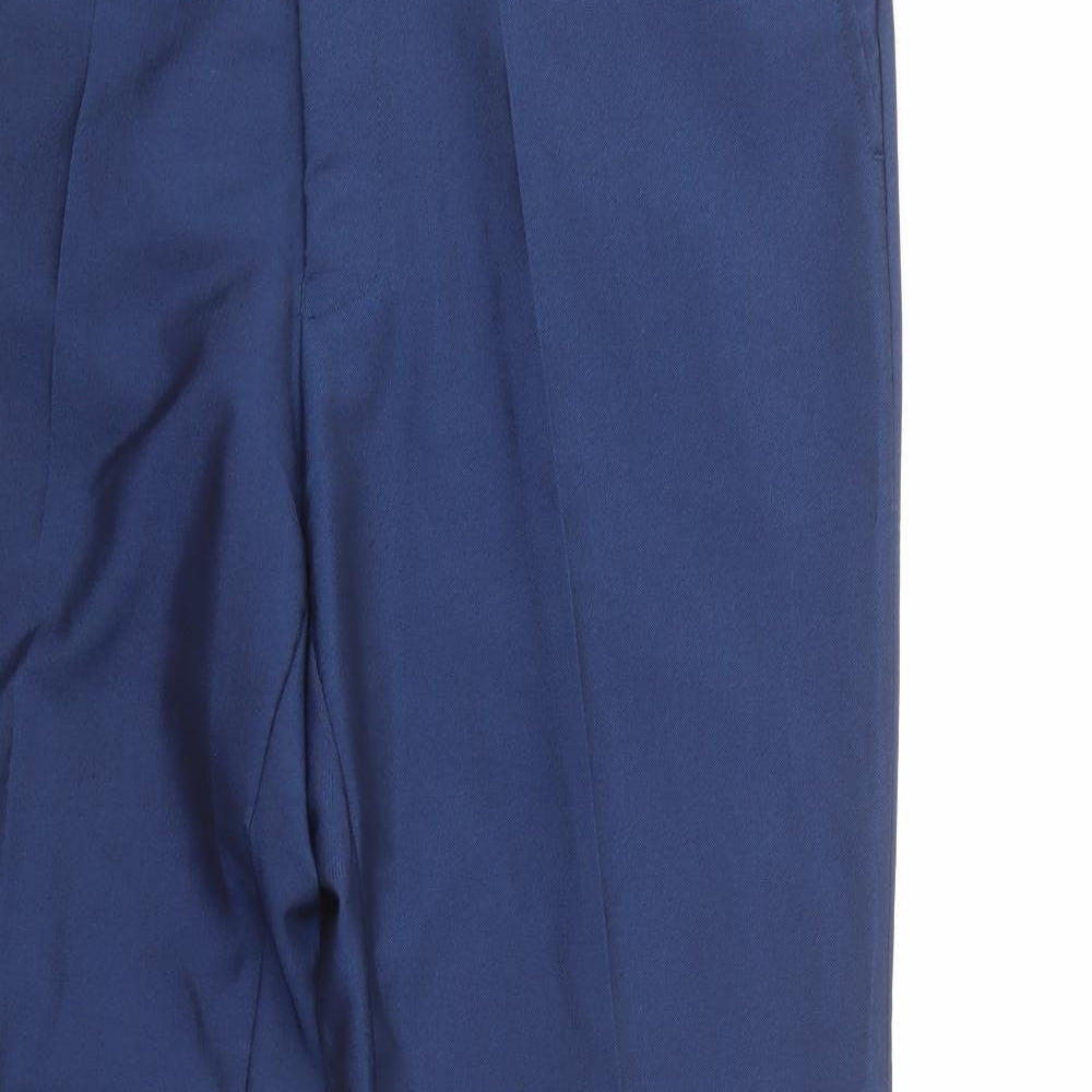 Cavani Mens Blue  Polyester Dress Pants Trousers Size 40 in L32 in Regular Button