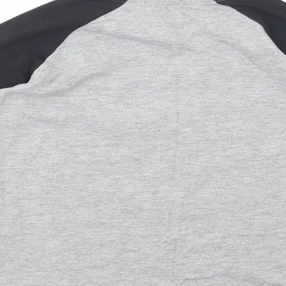 Primark Boys Grey Colourblock Cotton Pullover T-Shirt Size 7-8 Years Crew Neck Pullover - Sleep, Skate
