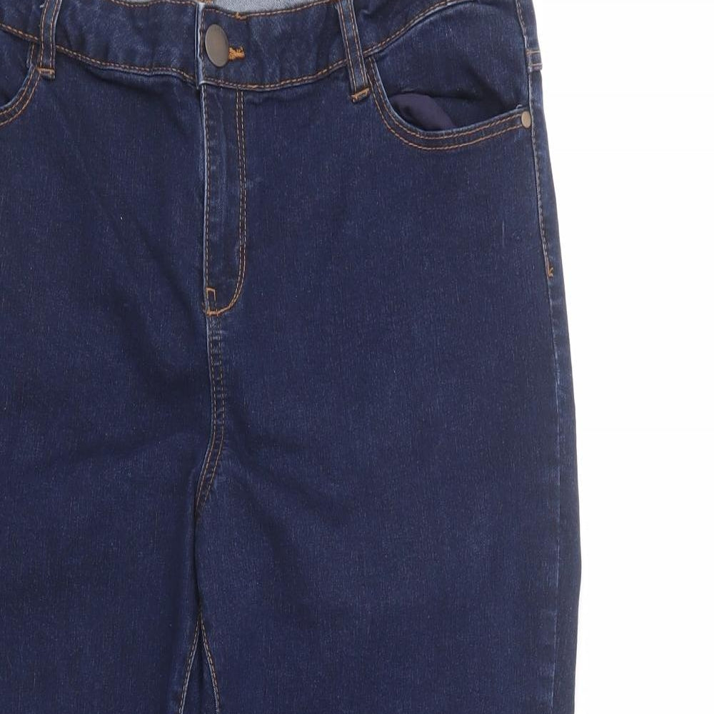 George Womens Blue  Cotton Cropped Jeans Size 18 L25 in Regular Button