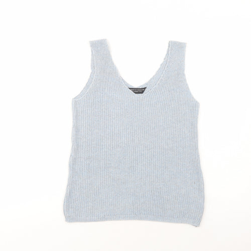 Dorothy Perkins Womens Blue  Acrylic Basic Tank Size 12 V-Neck