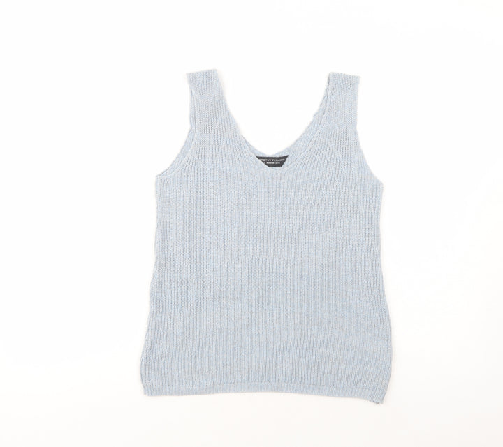 Dorothy Perkins Womens Blue Acrylic Basic Tank Size 12 V-Neck