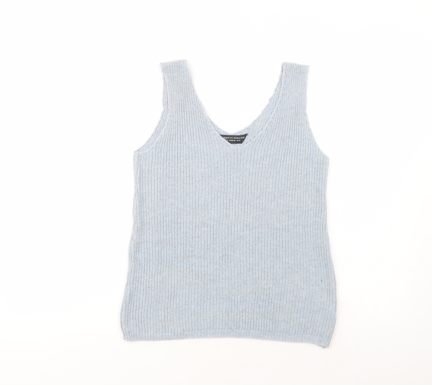Dorothy Perkins Womens Blue  Acrylic Basic Tank Size 12 V-Neck