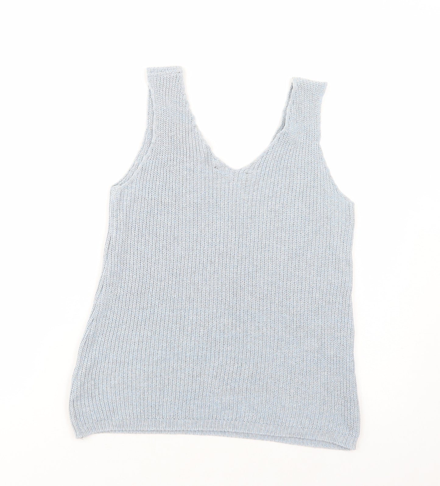 Dorothy Perkins Womens Blue  Acrylic Basic Tank Size 12 V-Neck