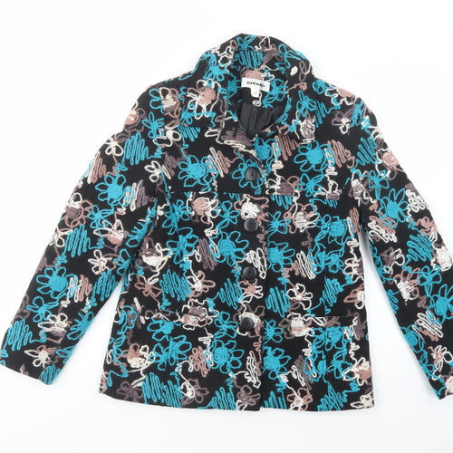 Gerard Womens Black Floral  Jacket Blazer Size 12  Button