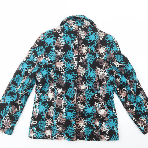 Gerard Womens Black Floral  Jacket Blazer Size 12  Button