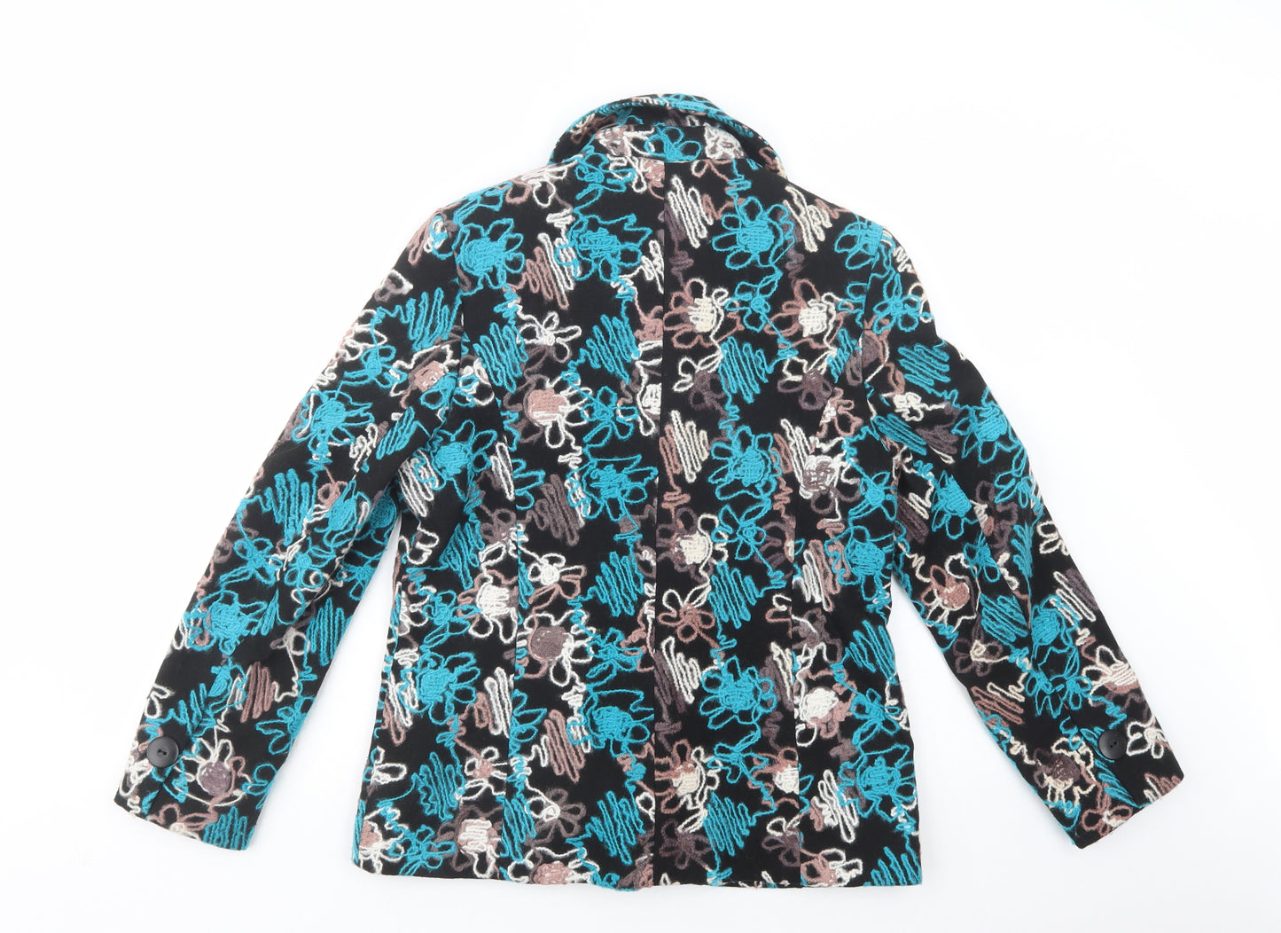 Gerard Womens Black Floral  Jacket Blazer Size 12  Button