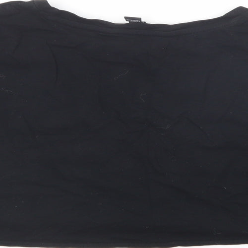 New Look Girls Black  Cotton Cropped T-Shirt Size 10-11 Years Crew Neck Pullover - Friends