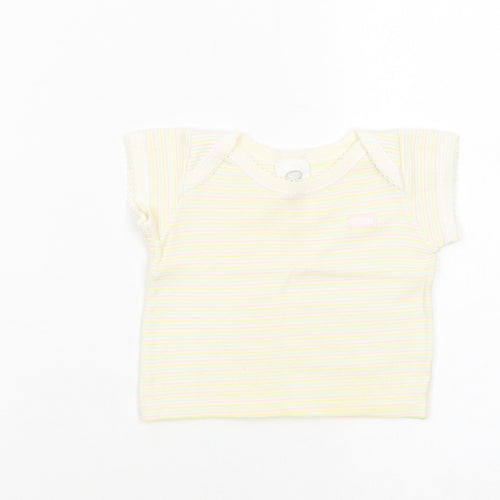 Boots Baby Multicoloured Striped Cotton Basic T-Shirt Size 3-6 Months Crew Neck Pullover