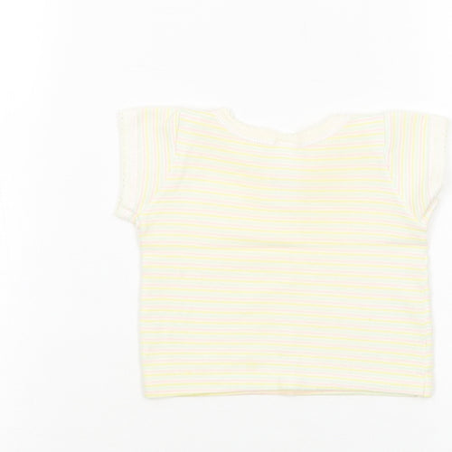 Boots Baby Multicoloured Striped Cotton Basic T-Shirt Size 3-6 Months Crew Neck Pullover