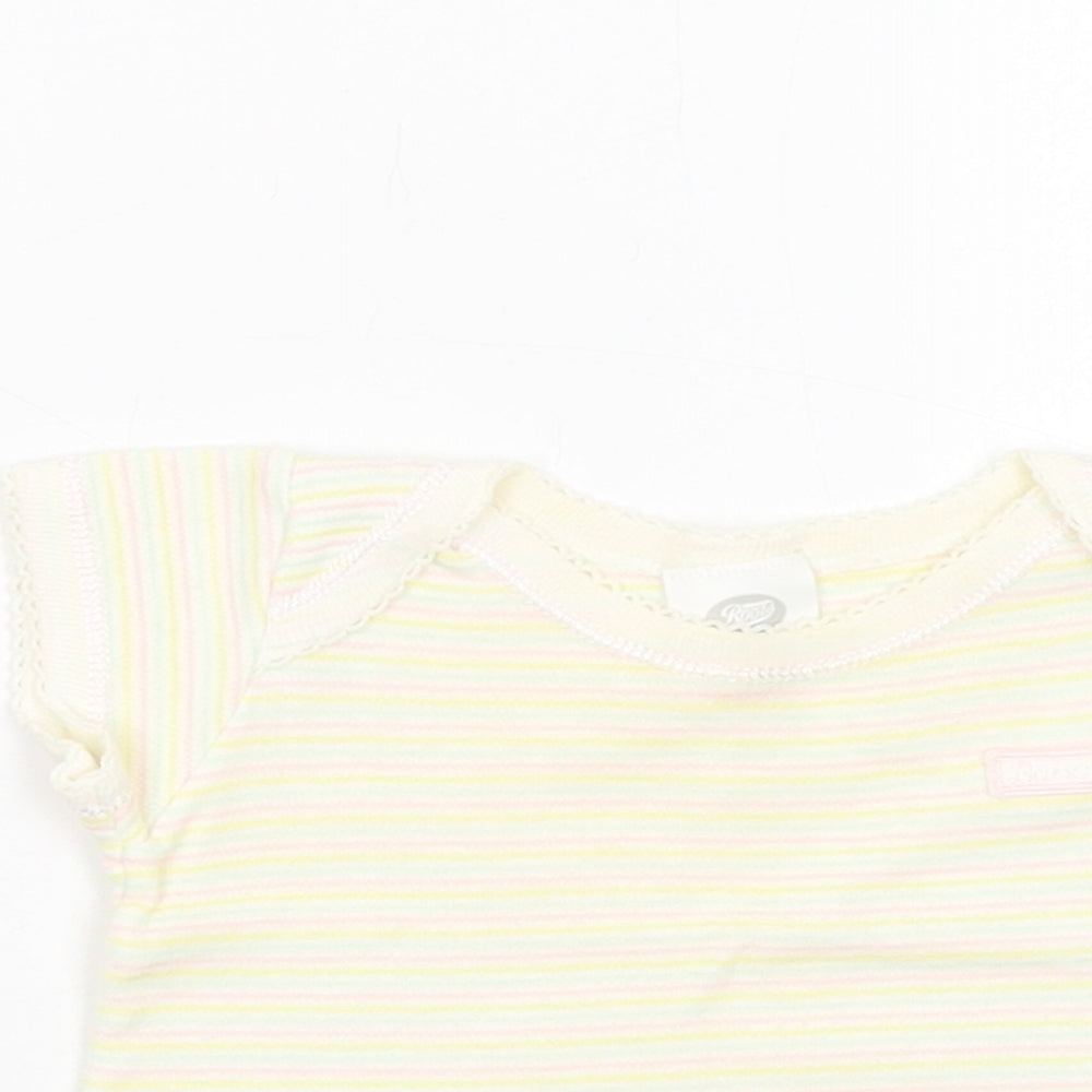 Boots Baby Multicoloured Striped Cotton Basic T-Shirt Size 3-6 Months Crew Neck Pullover