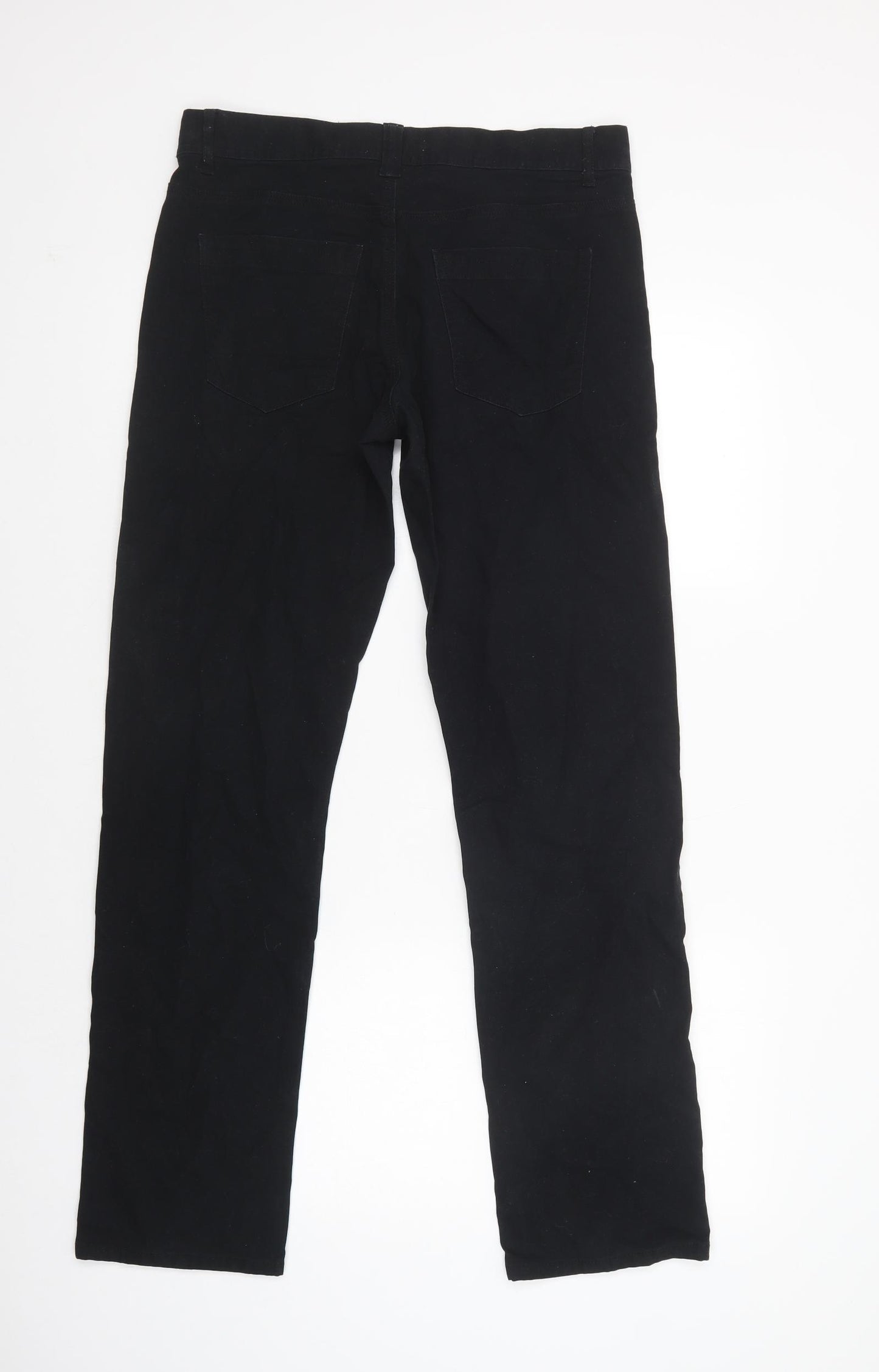 Dunnes Stores Mens Black  Cotton Straight Jeans Size 32 in L32 in Regular Button