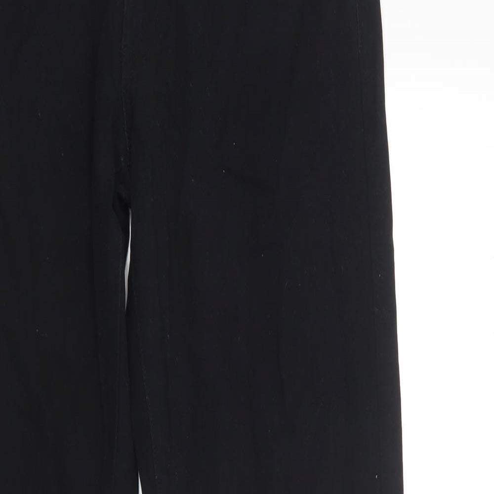 Dunnes Stores Mens Black  Cotton Straight Jeans Size 32 in L32 in Regular Button