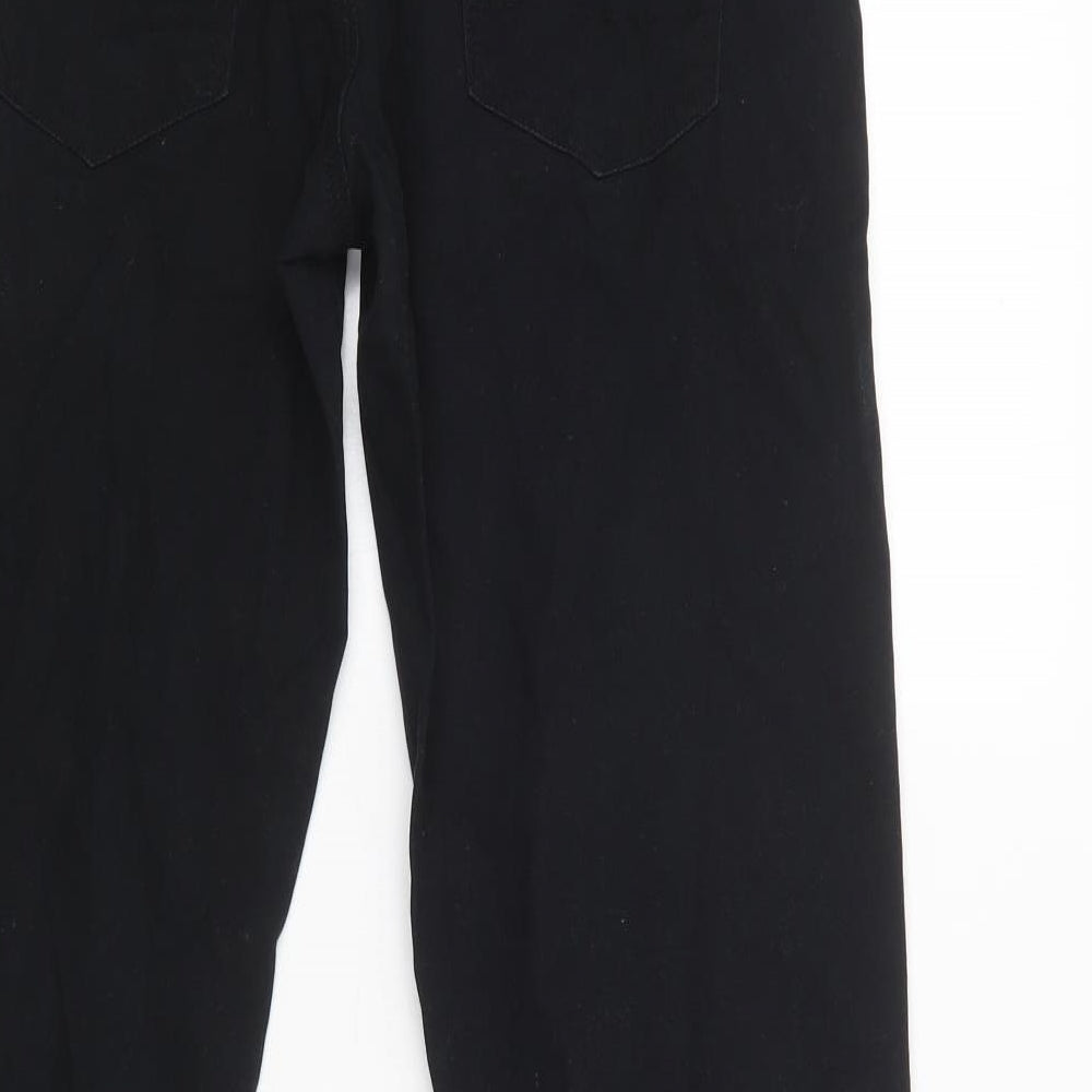 Dunnes Stores Mens Black  Cotton Straight Jeans Size 32 in L32 in Regular Button