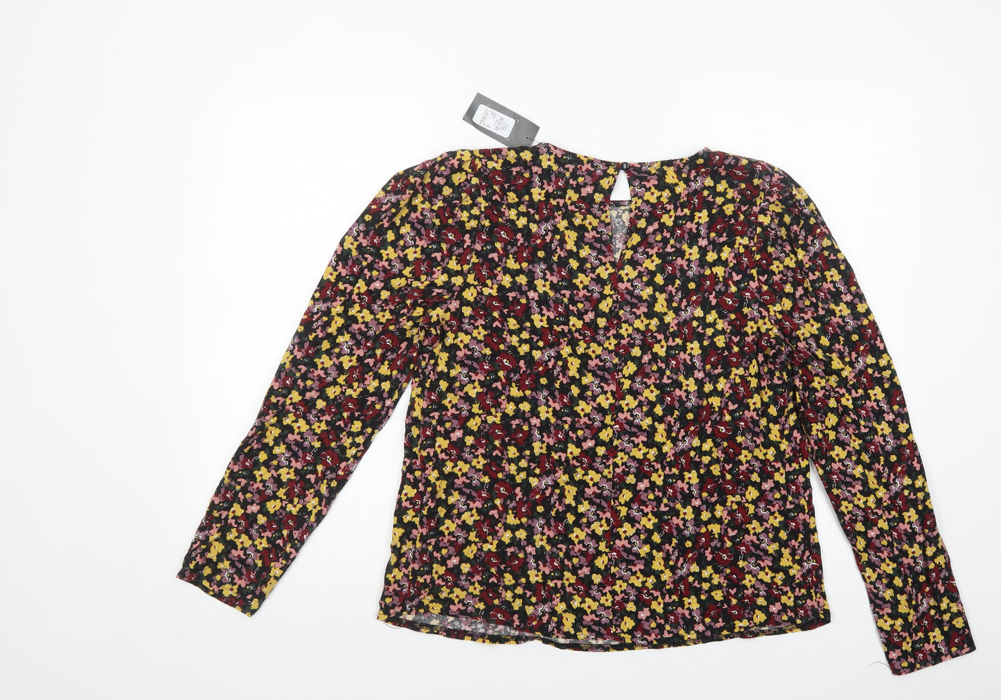 Primark Womens Multicoloured Floral Viscose Basic Blouse Size 8 Boat Neck