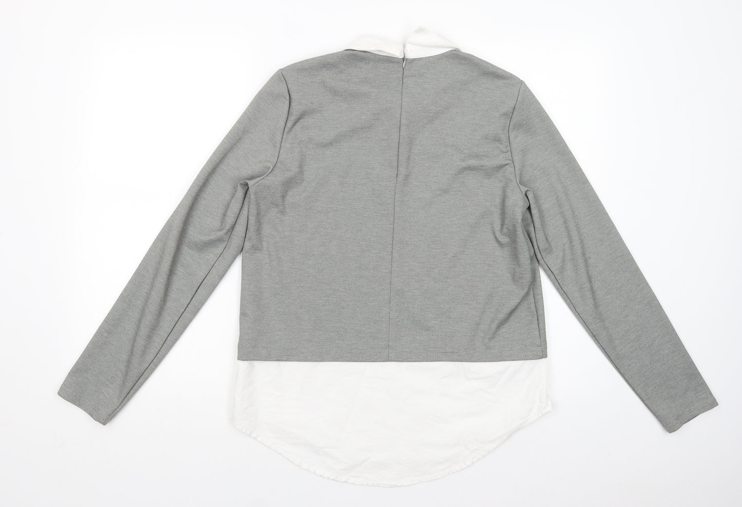 VERO MODA Womens Grey  Polyester Basic Blouse Size M Collared