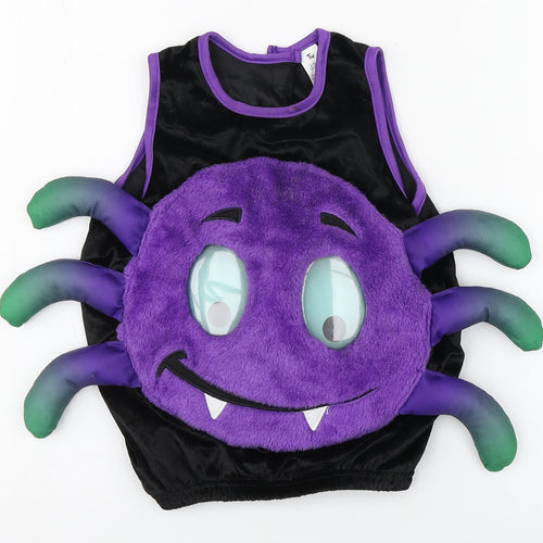 TU Boys Multicoloured  100% Polyester Pullover T-Shirt Size 2-3 Years Round Neck Hook & Loop - Spider Custume