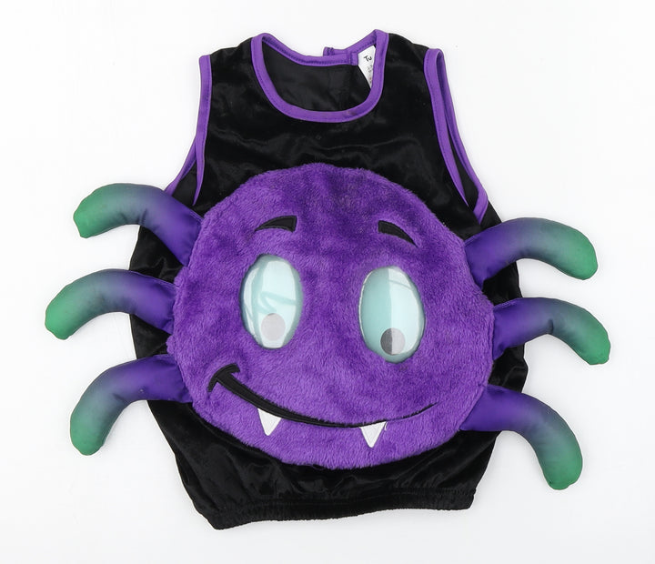 TU Boys Multicoloured  100% Polyester Pullover T-Shirt Size 2-3 Years Round Neck Hook & Loop - Spider Custume