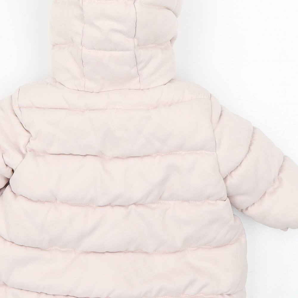 NEXT Girls Pink   Puffer Jacket Coat Size 0-3 Months   Button