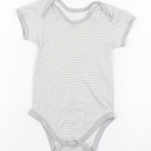 Matalan Baby Grey Striped 100% Cotton Babygrow One-Piece Size 12-18 Months  Button