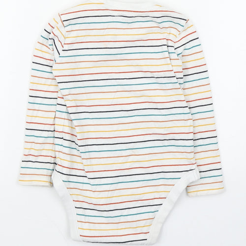 F&F Baby Multicoloured Striped Cotton Babygrow One-Piece Size 12-18 Months  Button