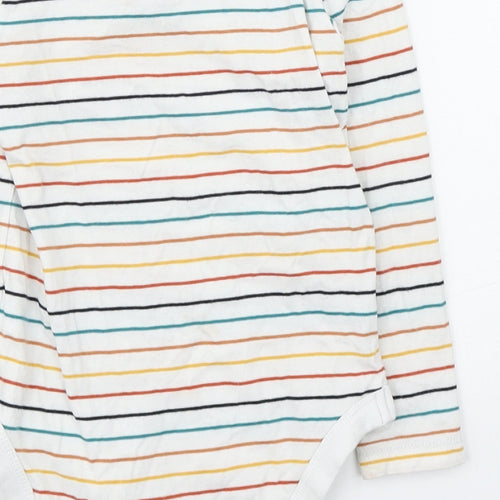 F&F Baby Multicoloured Striped Cotton Babygrow One-Piece Size 12-18 Months  Button