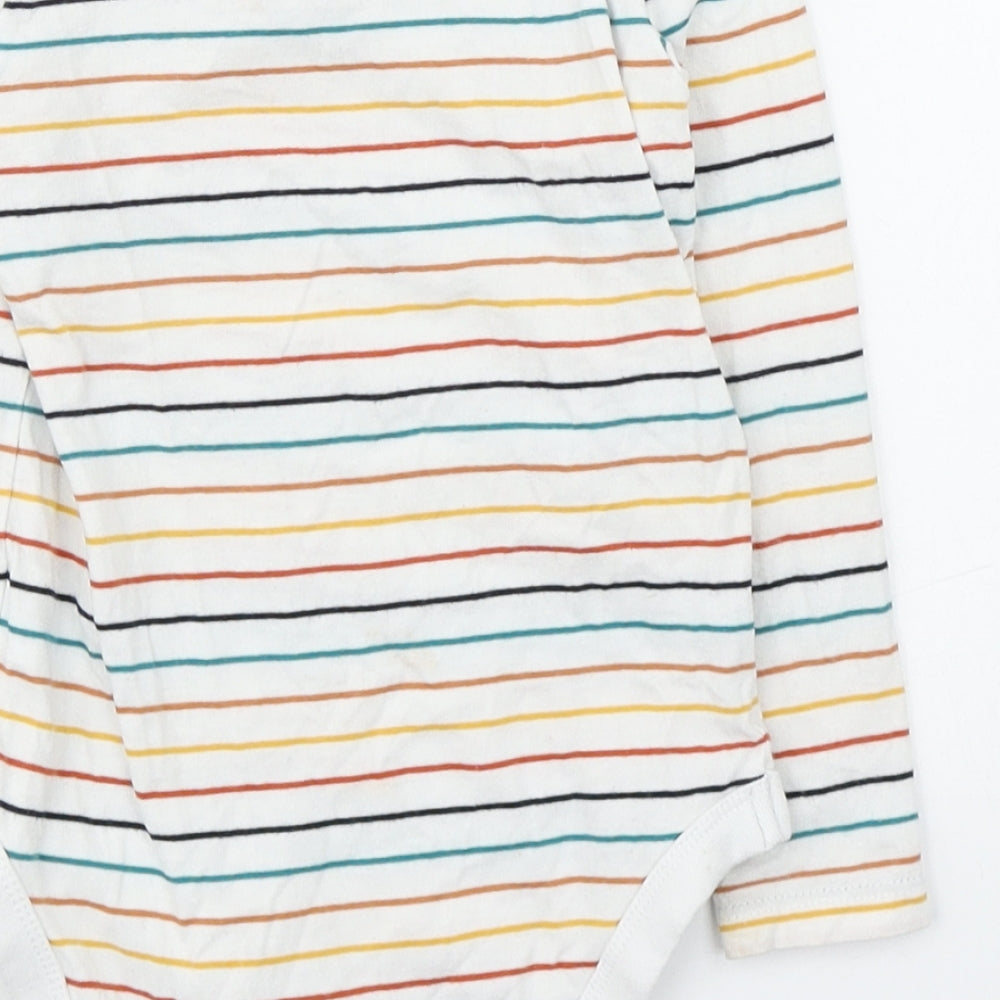 F&F Baby Multicoloured Striped Cotton Babygrow One-Piece Size 12-18 Months  Button