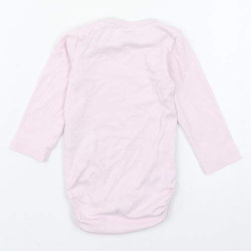 H&M Girls Pink  100% Cotton Babygrow One-Piece Size 6-9 Months  Button