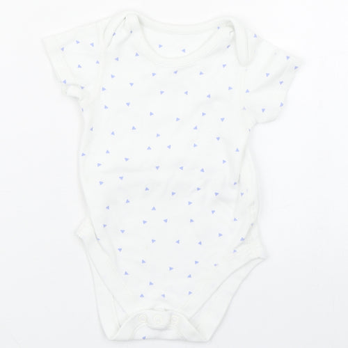 Marks1 Baby White Geometric 100% Cotton Babygrow One-Piece Size 6-9 Months  Button
