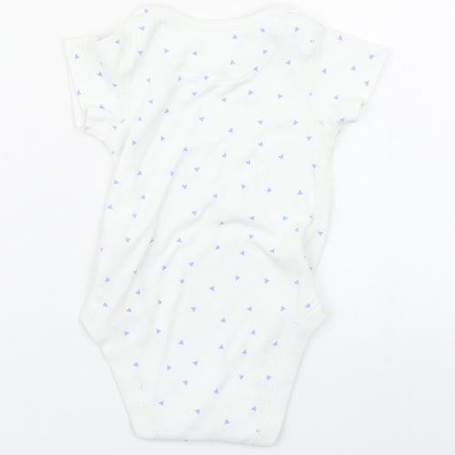 Marks1 Baby White Geometric 100% Cotton Babygrow One-Piece Size 6-9 Months  Button