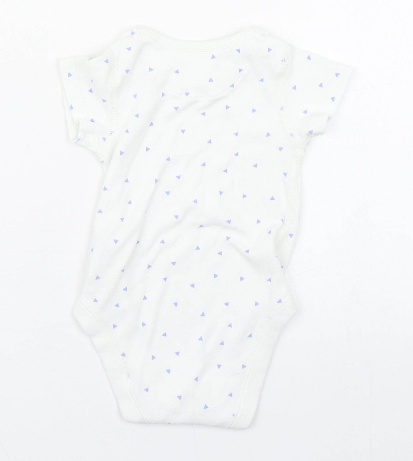 Marks1 Baby White Geometric 100% Cotton Babygrow One-Piece Size 6-9 Months  Button