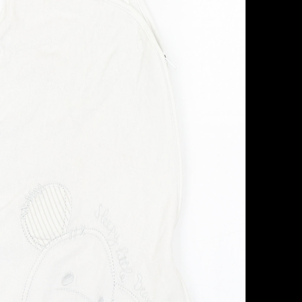 NEXT Baby White  Cotton Babygrow One-Piece Size 6-9 Months  Zip - Sleeping bag