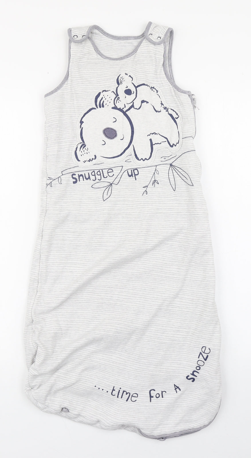 George Baby Grey Striped Cotton Babygrow One-Piece Size 18-24 Months  Zip - Sleeping bag