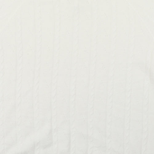 TU Womens White  Acrylic Basic T-Shirt Size 16 Round Neck