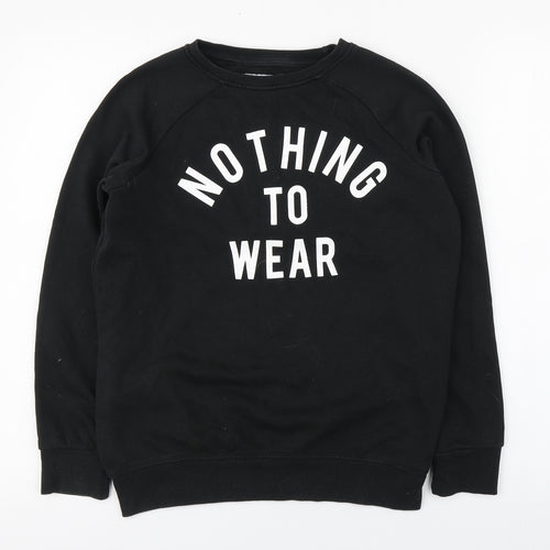 Primark Girls Black  Cotton Pullover Sweatshirt Size 13-14 Years